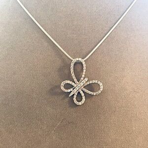 Sterling Silver Butterfly Pendant with Pink and White CZs 🦋 💕